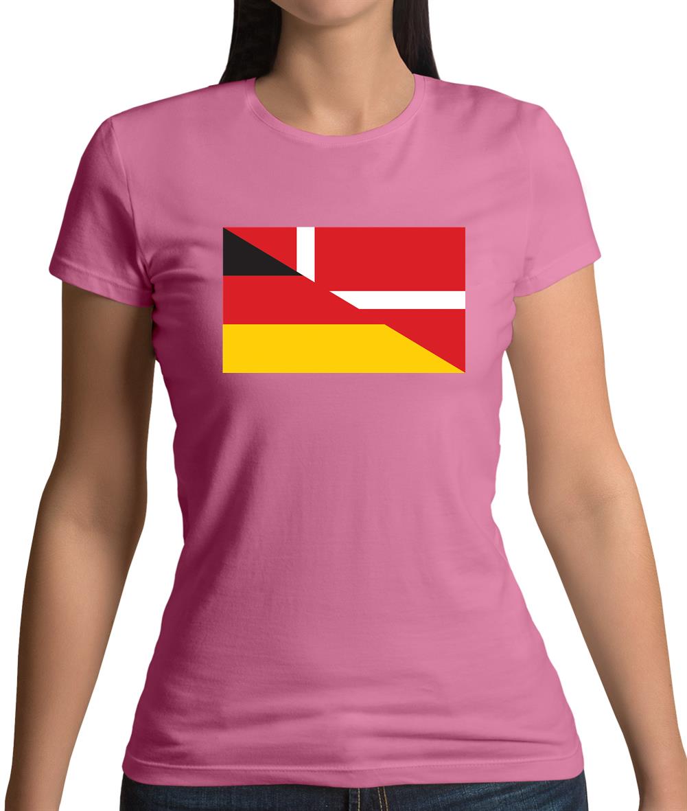 Half German Half Danish Flag Womens T-Shirt Half German Half Danish Flag Womens T-Shirt