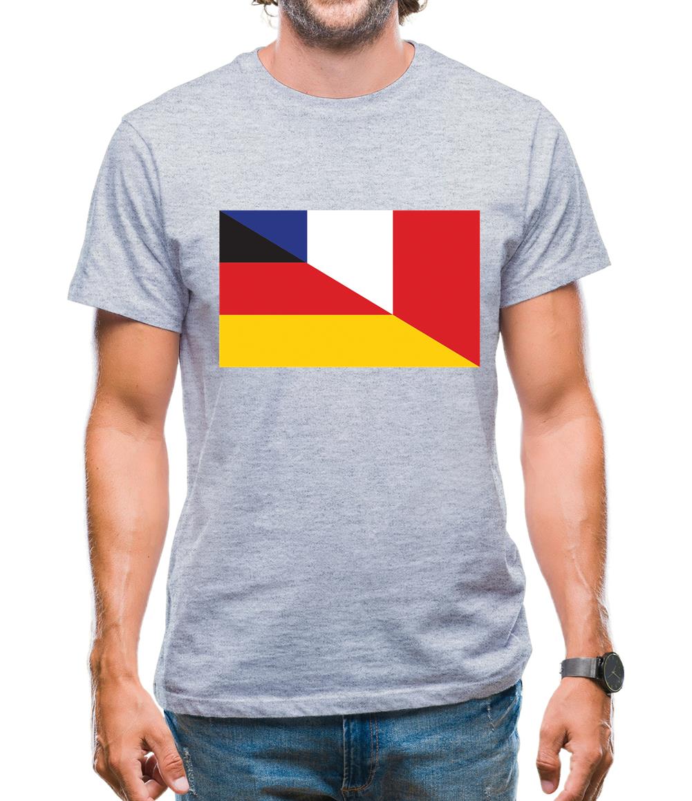 Half German Half French Flag Mens T-Shirt Half German Half French Flag Mens T-Shirt
