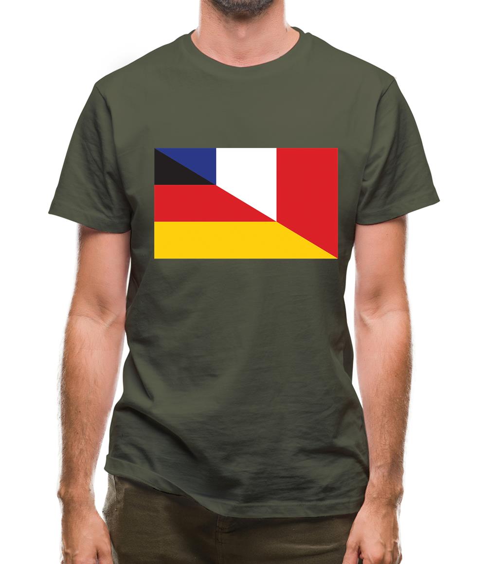 Half German Half French Flag Mens T-Shirt Half German Half French Flag Mens T-Shirt