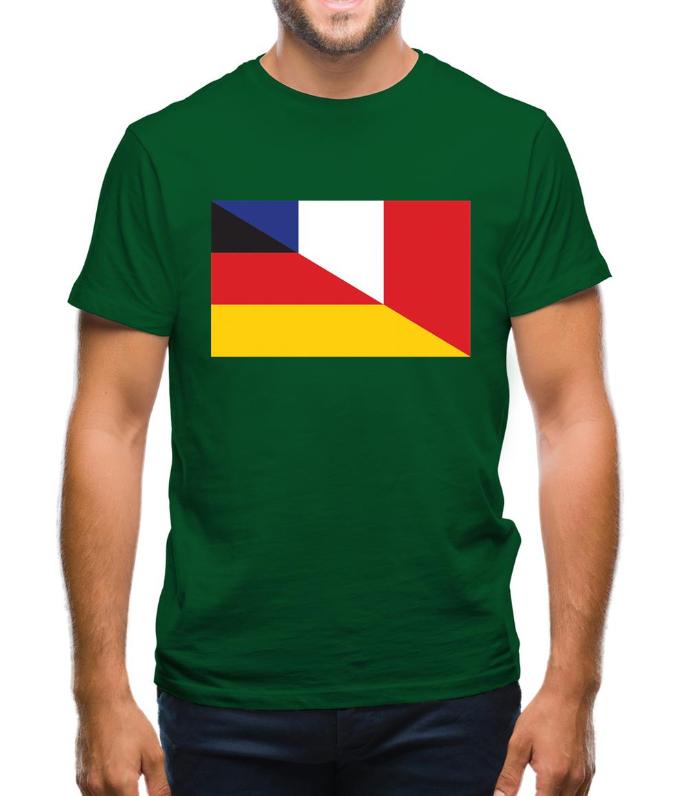 Half German Half French Flag Mens T-Shirt Half German Half French Flag Mens T-Shirt