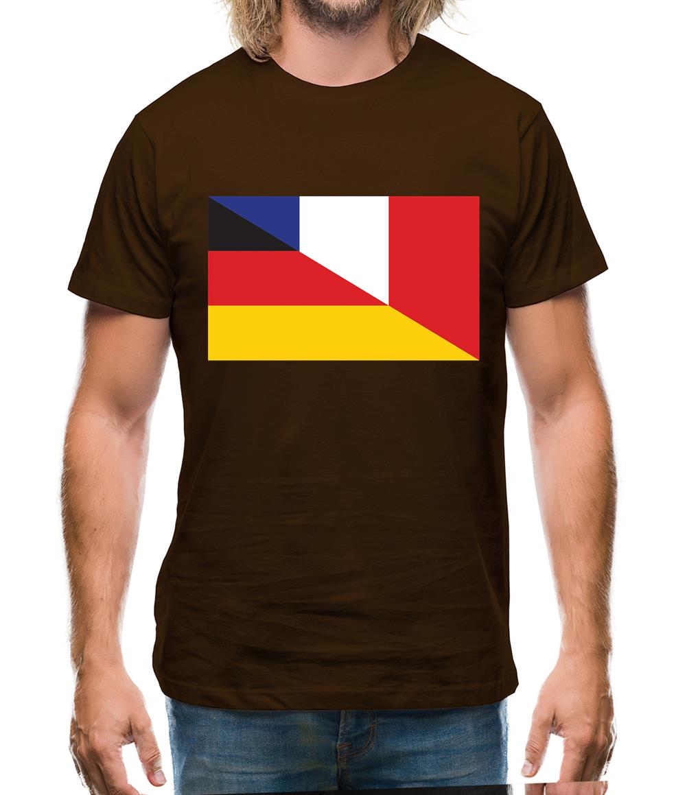 Half German Half French Flag Mens T-Shirt Half German Half French Flag Mens T-Shirt