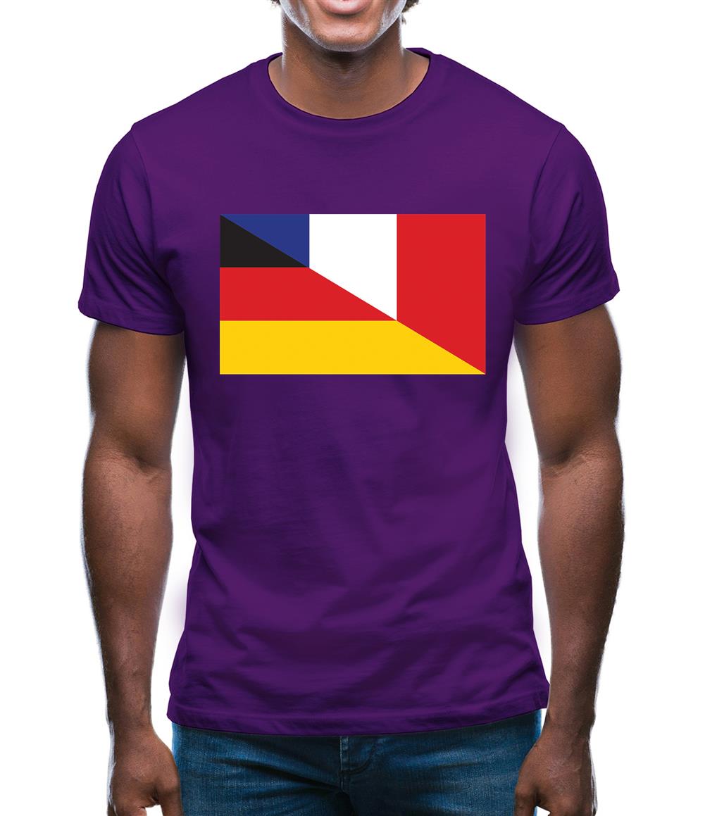 Half German Half French Flag Mens T-Shirt Half German Half French Flag Mens T-Shirt