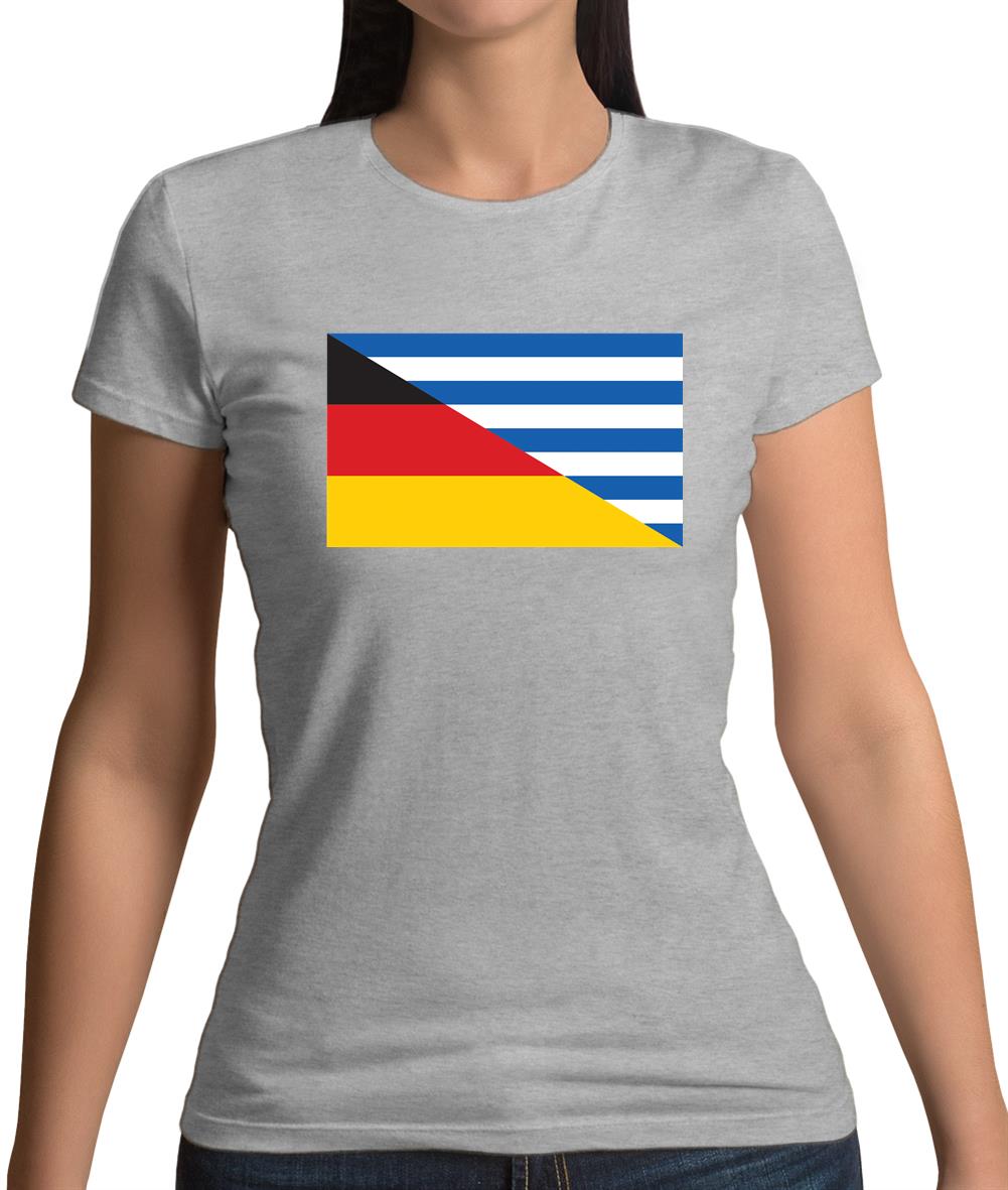 Half German Half Greek Flag Womens T-Shirt Half German Half Greek Flag Womens T-Shirt