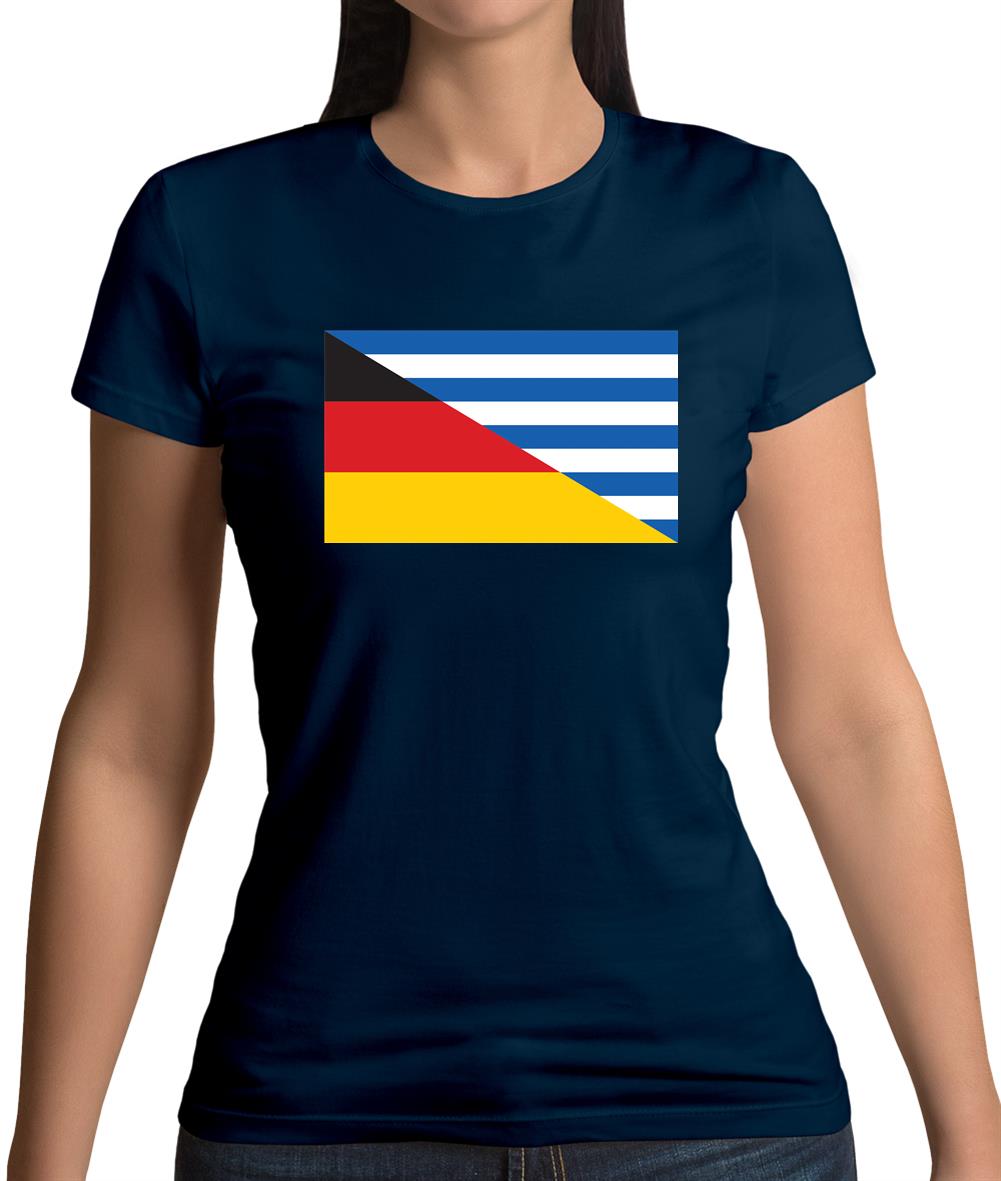 Half German Half Greek Flag Womens T-Shirt Half German Half Greek Flag Womens T-Shirt