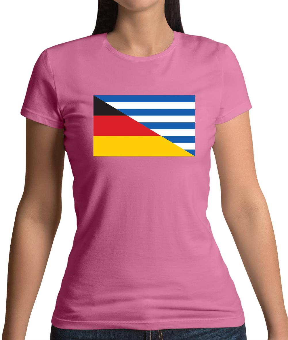 Half German Half Greek Flag Womens T-Shirt Half German Half Greek Flag Womens T-Shirt