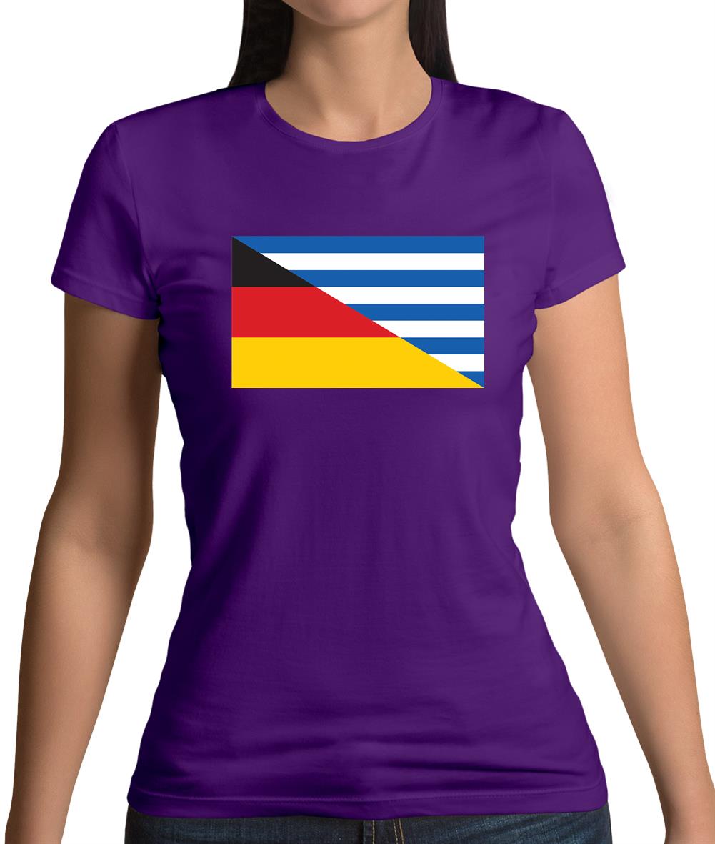 Half German Half Greek Flag Womens T-Shirt Half German Half Greek Flag Womens T-Shirt