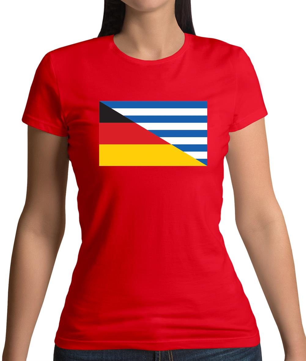 Half German Half Greek Flag Womens T-Shirt Half German Half Greek Flag Womens T-Shirt