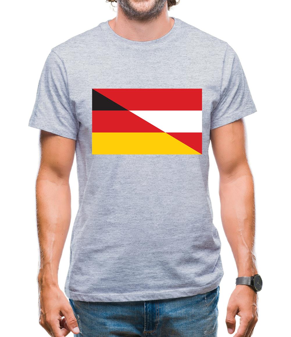 Half German Half Austrian Flag Mens T-Shirt Half German Half Austrian Flag Mens T-Shirt