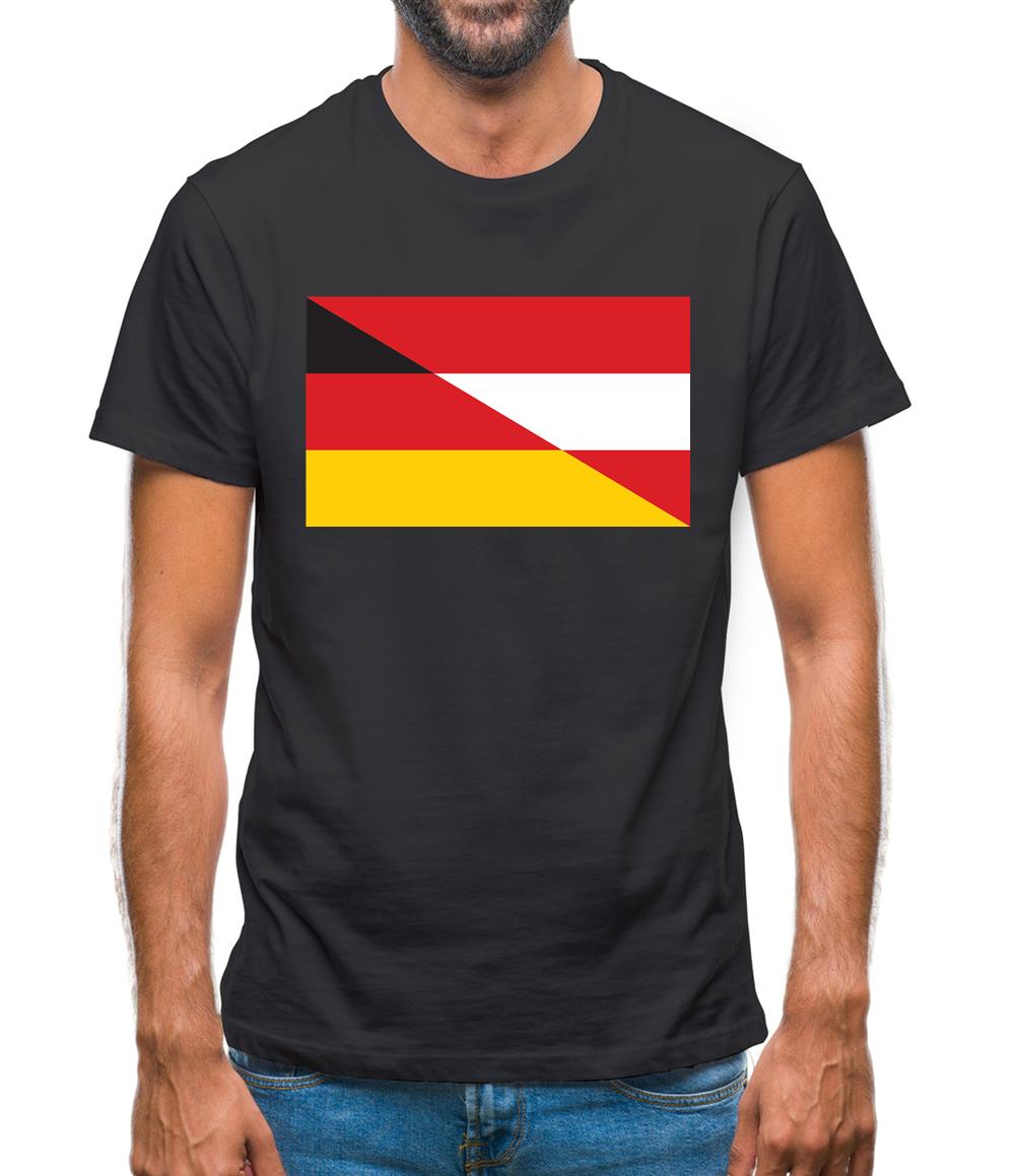 Half German Half Austrian Flag Mens T-Shirt Half German Half Austrian Flag Mens T-Shirt