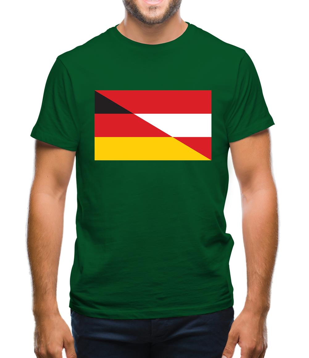Half German Half Austrian Flag Mens T-Shirt Half German Half Austrian Flag Mens T-Shirt