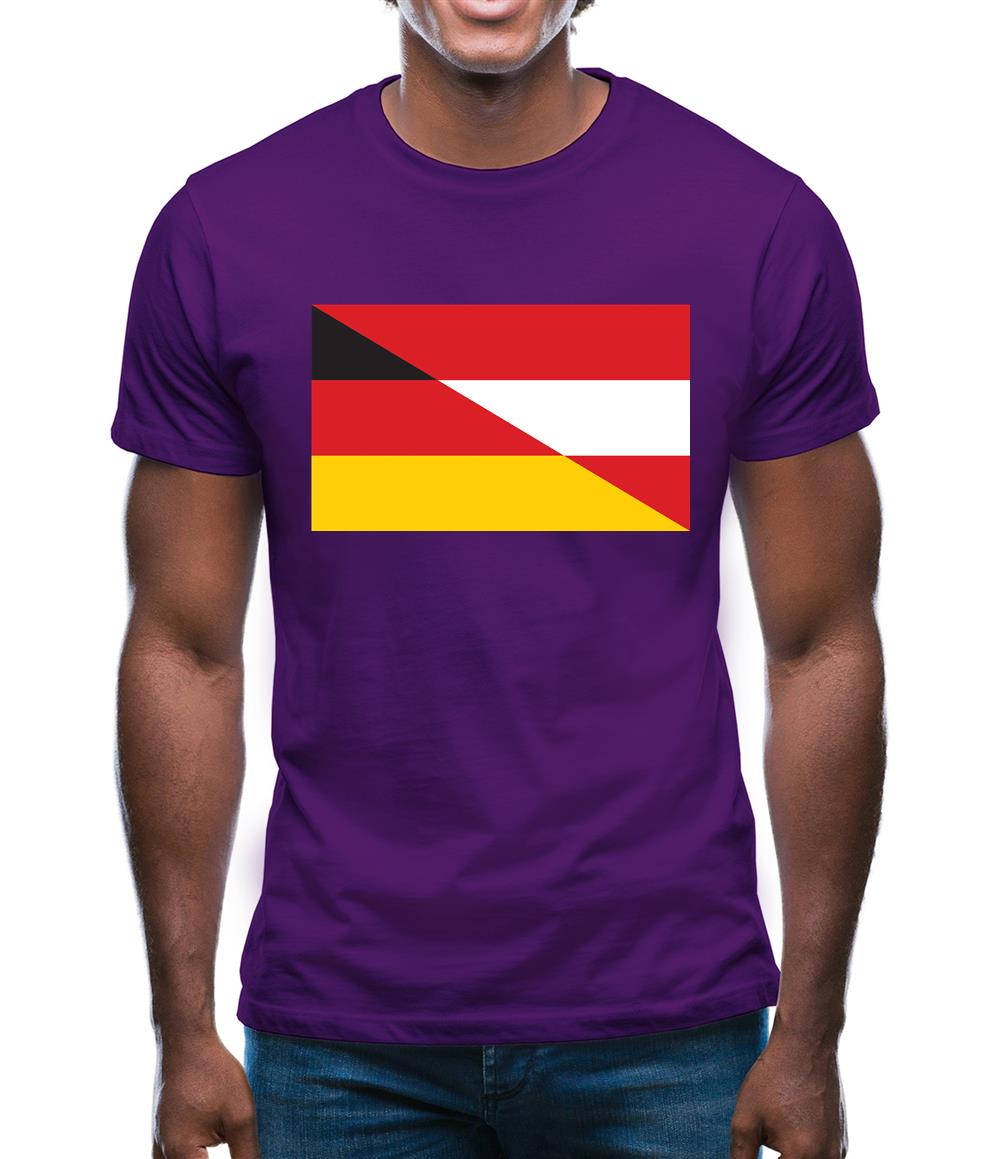 Half German Half Austrian Flag Mens T-Shirt Half German Half Austrian Flag Mens T-Shirt