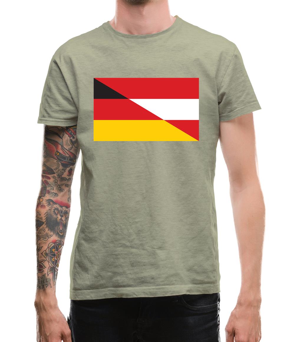 Half German Half Austrian Flag Mens T-Shirt Half German Half Austrian Flag Mens T-Shirt