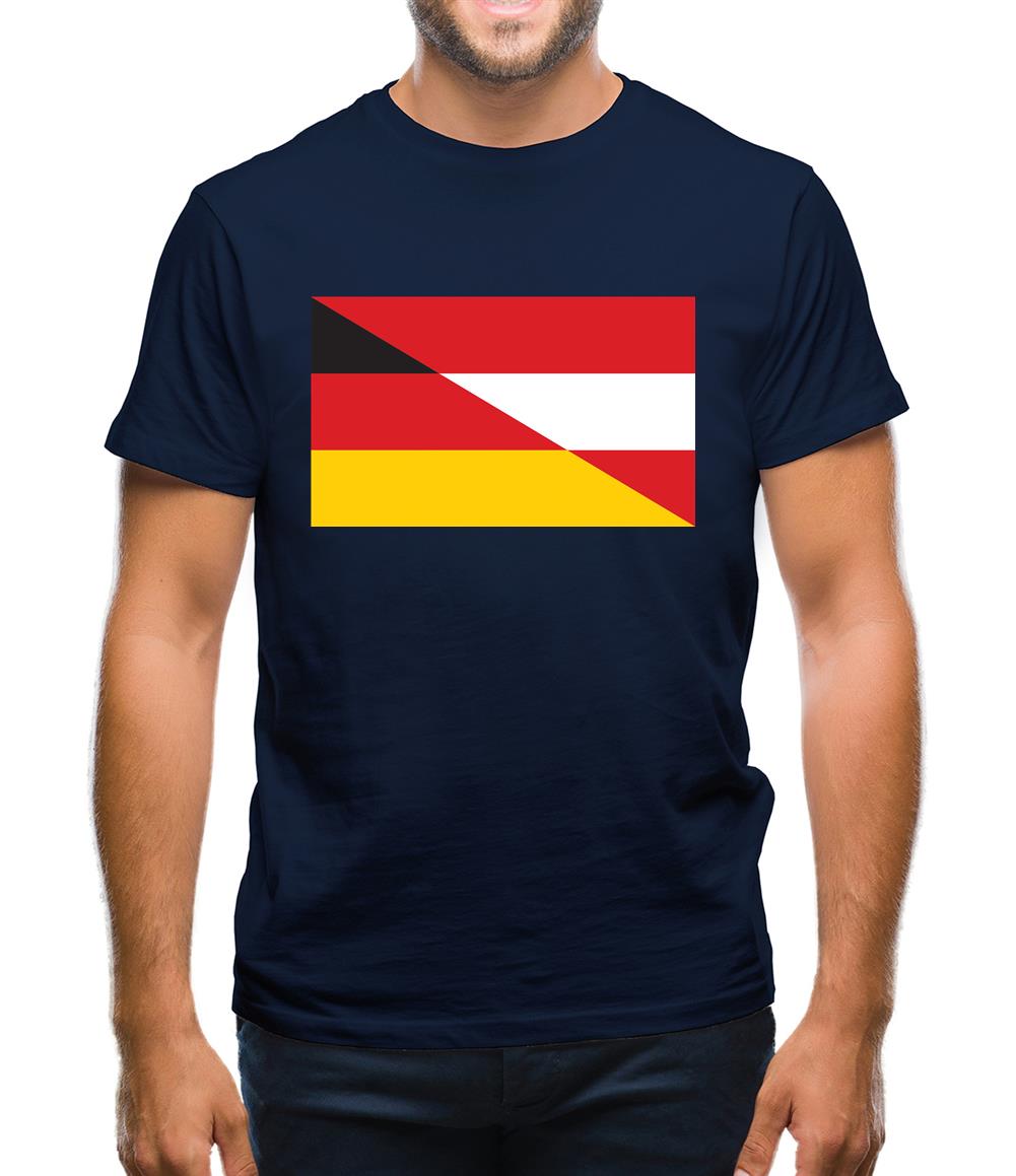 Half German Half Austrian Flag Mens T-Shirt Half German Half Austrian Flag Mens T-Shirt