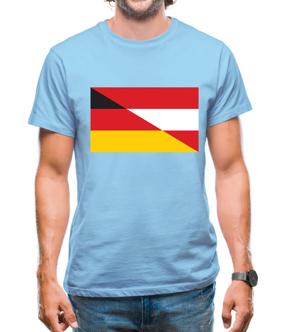 Half German Half Austrian Flag Mens T-Shirt Half German Half Austrian Flag Mens T-Shirt