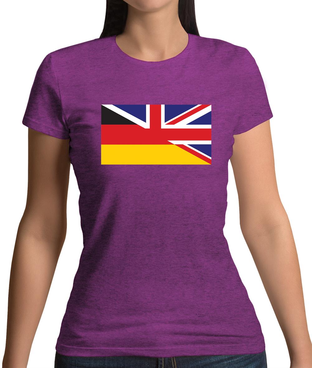 Half German Half British Flag Womens T-Shirt Half German Half British Flag Womens T-Shirt