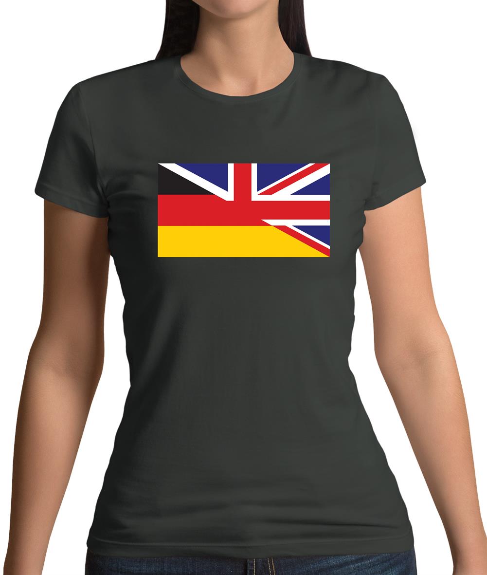Half German Half British Flag Womens T-Shirt Half German Half British Flag Womens T-Shirt