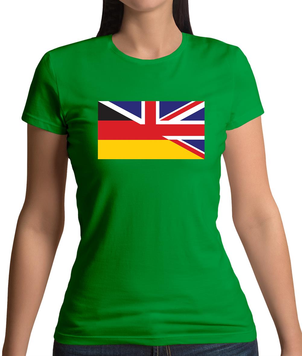 Half German Half British Flag Womens T-Shirt Half German Half British Flag Womens T-Shirt