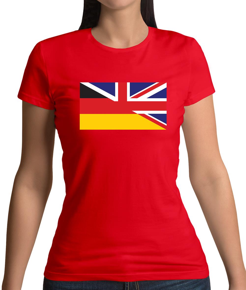 Half German Half British Flag Womens T-Shirt Half German Half British Flag Womens T-Shirt
