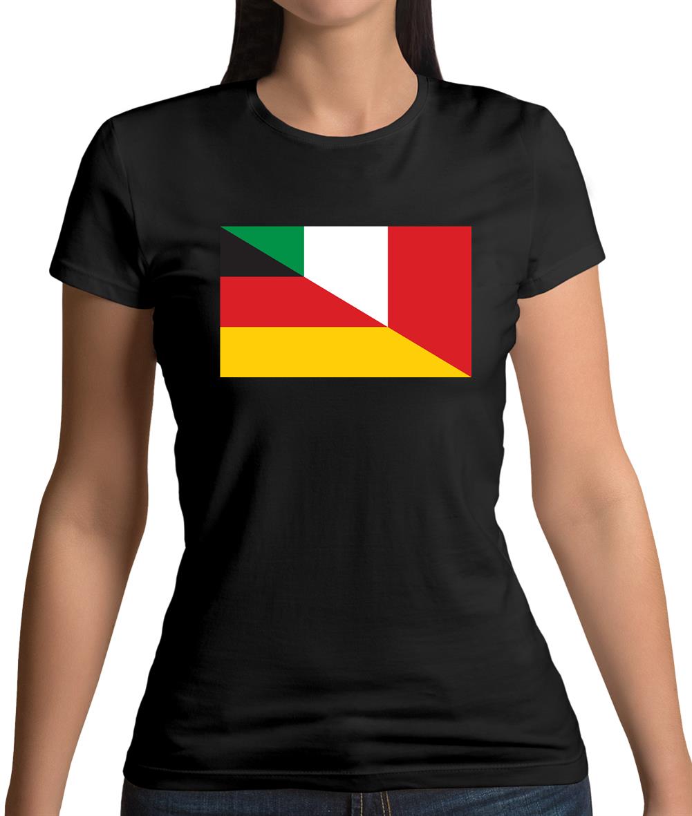 Half German Half Italian Flag Womens T-Shirt Half German Half Italian Flag Womens T-Shirt