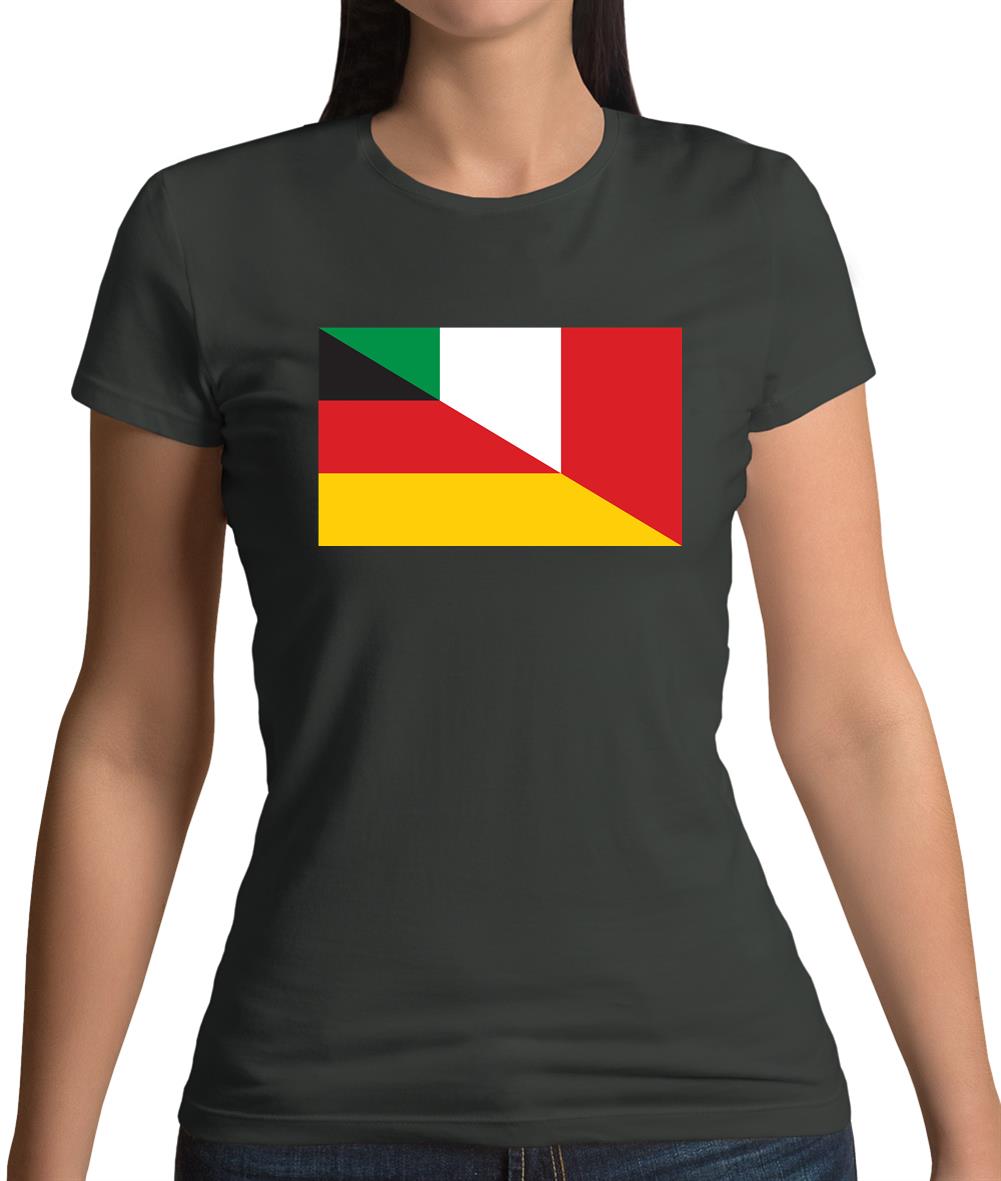 Half German Half Italian Flag Womens T-Shirt Half German Half Italian Flag Womens T-Shirt