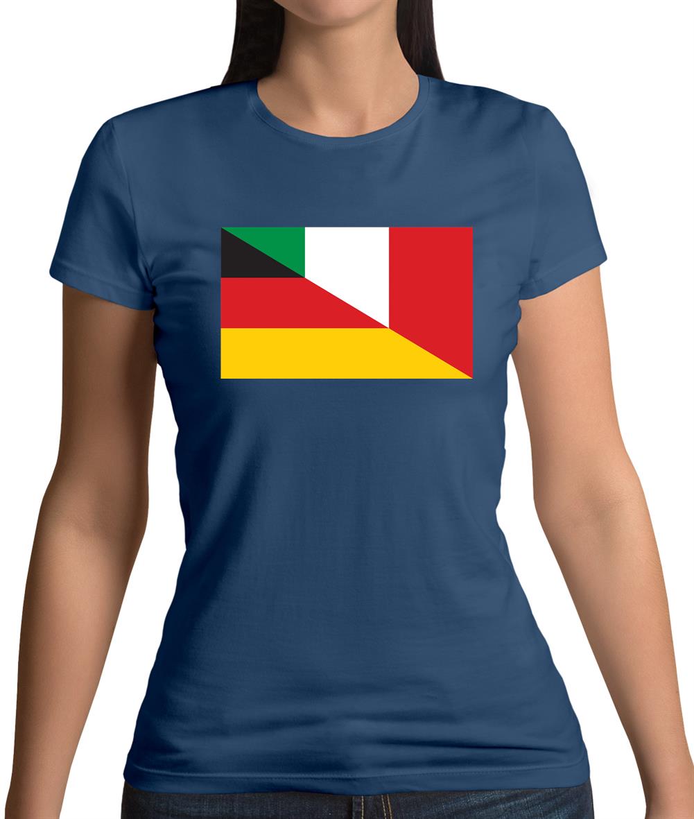 Half German Half Italian Flag Womens T-Shirt Half German Half Italian Flag Womens T-Shirt