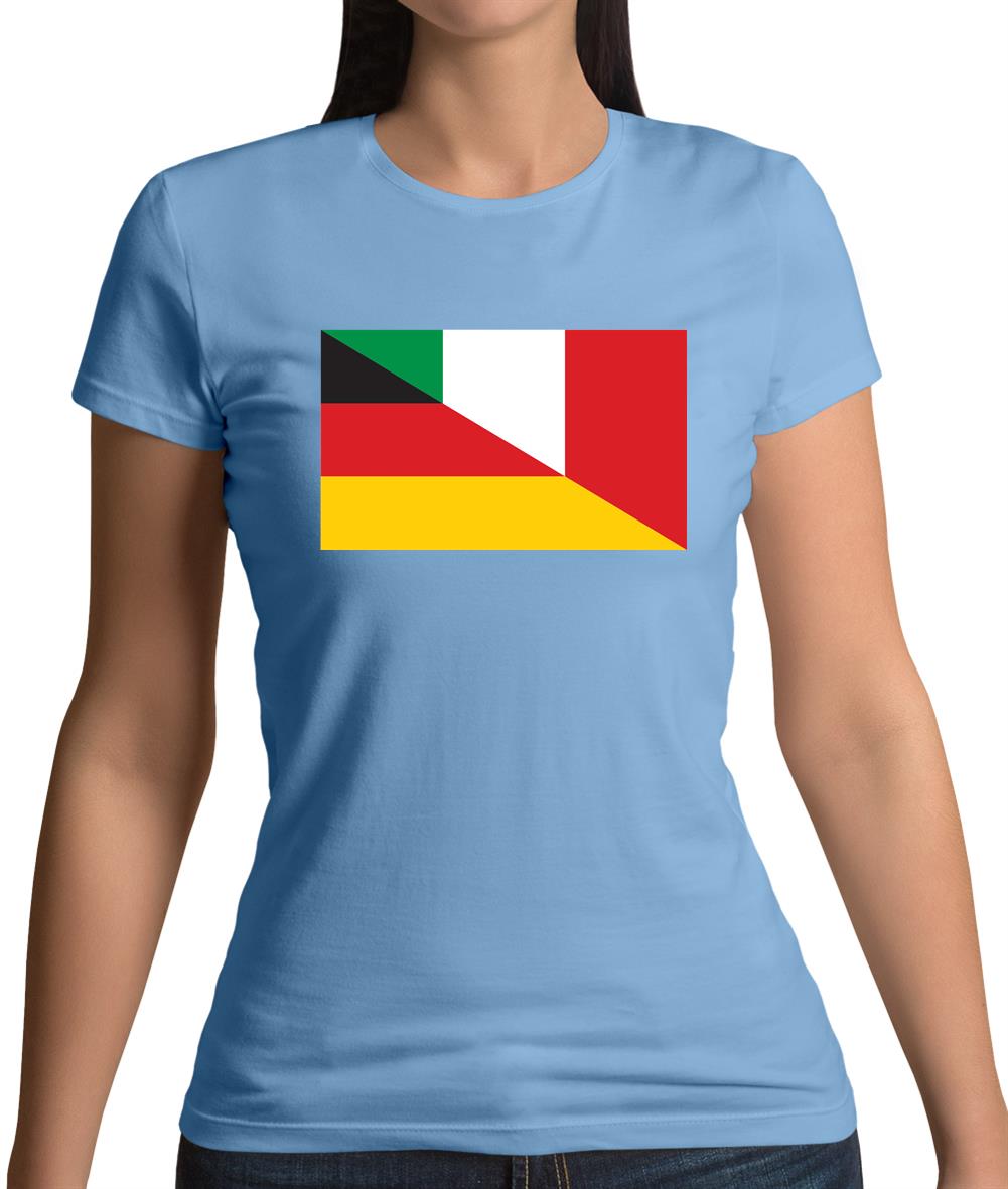 Half German Half Italian Flag Womens T-Shirt Half German Half Italian Flag Womens T-Shirt