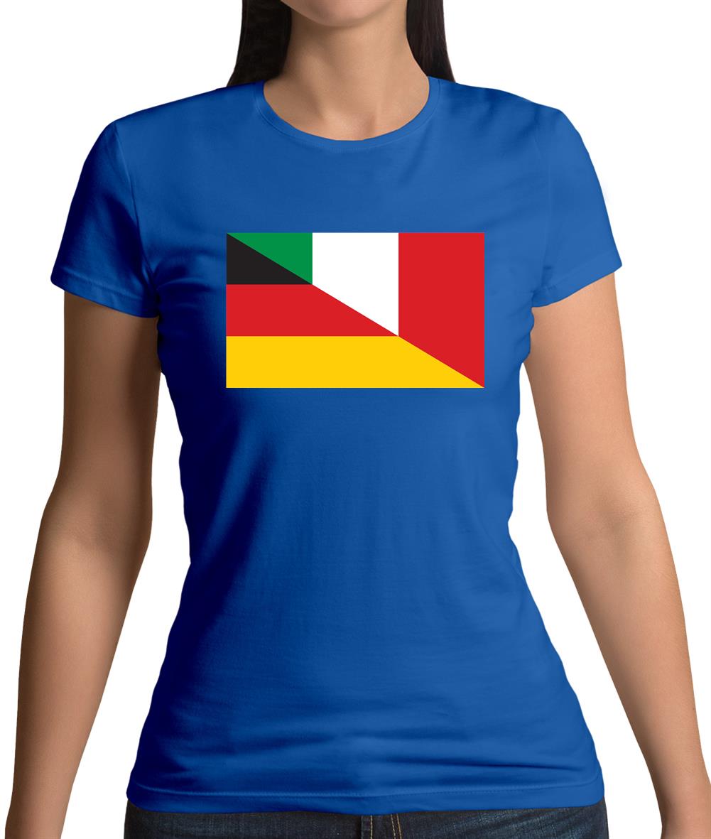 Half German Half Italian Flag Womens T-Shirt Half German Half Italian Flag Womens T-Shirt