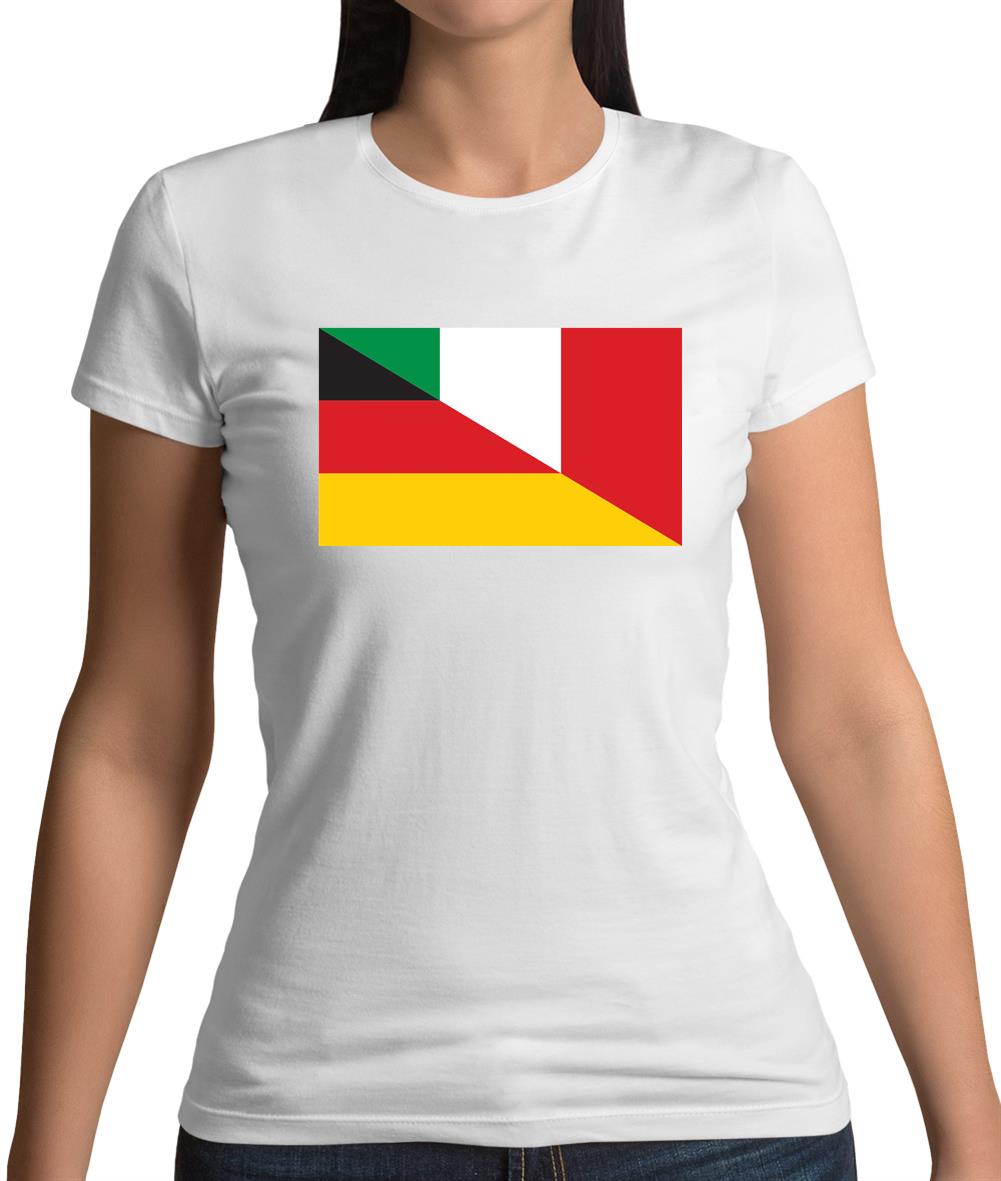 Half German Half Italian Flag Womens T-Shirt Half German Half Italian Flag Womens T-Shirt