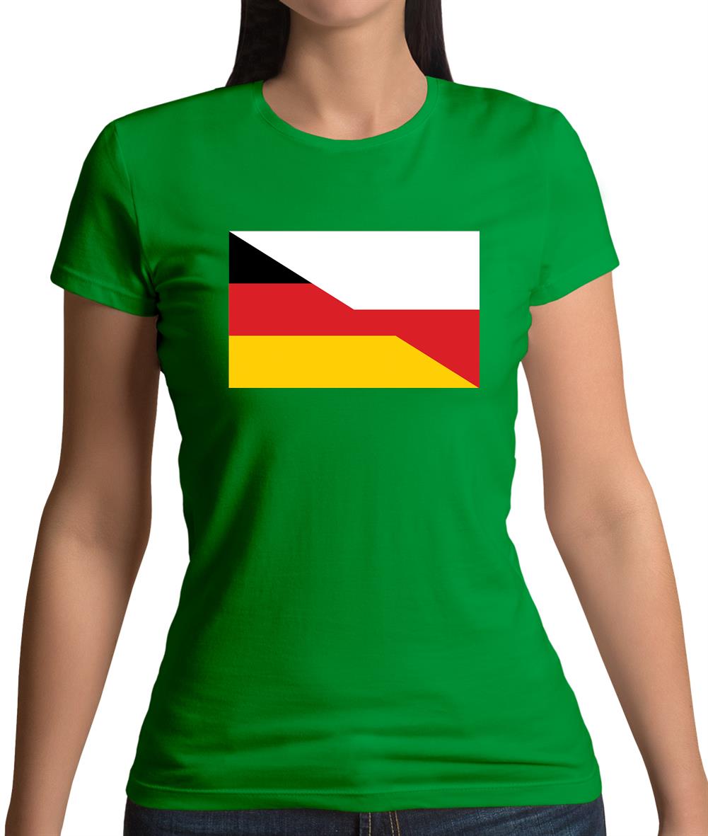 Half German Half Polish Flag Womens T-Shirt Half German Half Polish Flag Womens T-Shirt