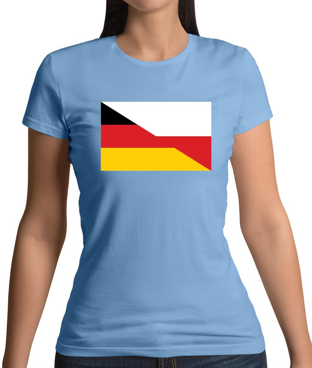Half German Half Polish Flag Womens T-Shirt Half German Half Polish Flag Womens T-Shirt
