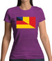 Half German Half Romanian Flag Womens T-Shirt Half German Half Romanian Flag Womens T-Shirt