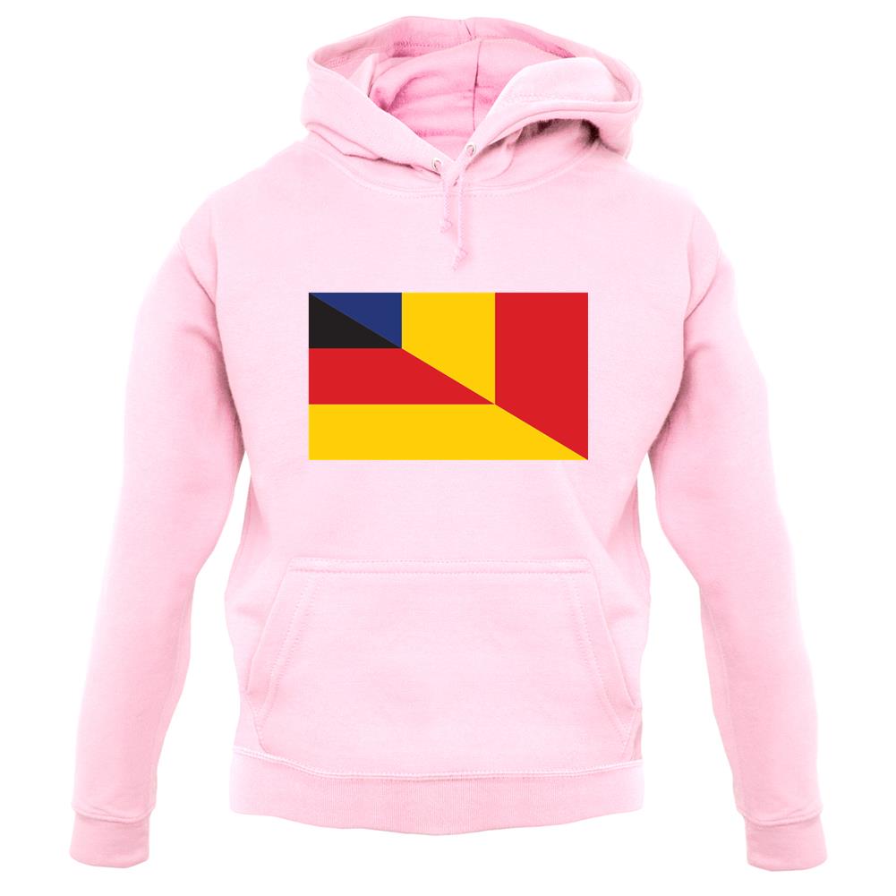 Half German Half Romanian Flag unisex hoodie Half German Half Romanian Flag unisex hoodie