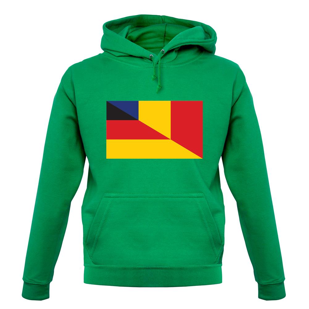 Half German Half Romanian Flag unisex hoodie Half German Half Romanian Flag unisex hoodie
