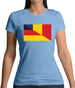 Half German Half Romanian Flag Womens T-Shirt Half German Half Romanian Flag Womens T-Shirt