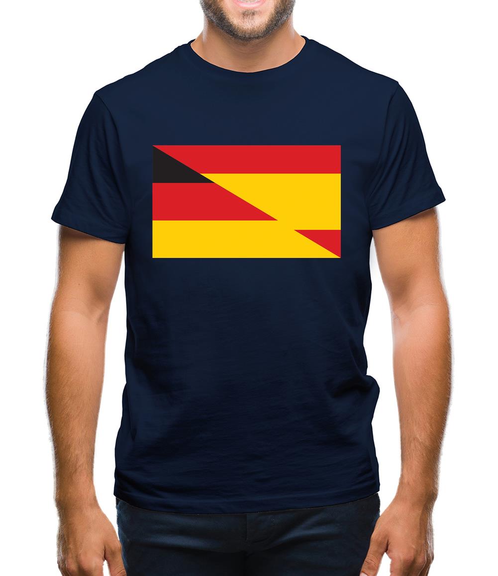 Half German Half Spanish Flag Mens T-Shirt Half German Half Spanish Flag Mens T-Shirt