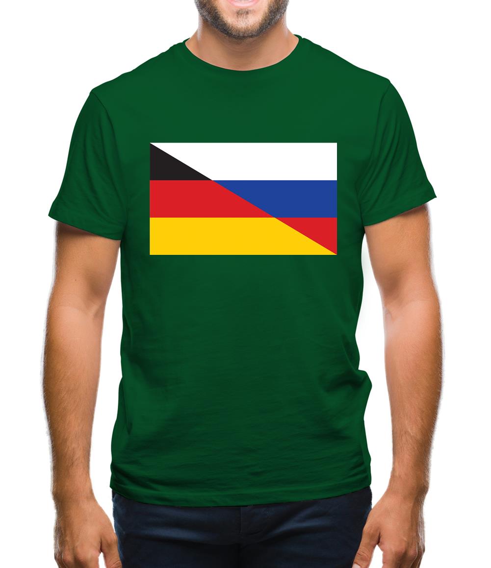 Half German Half Russian Flag Mens T-Shirt Half German Half Russian Flag Mens T-Shirt