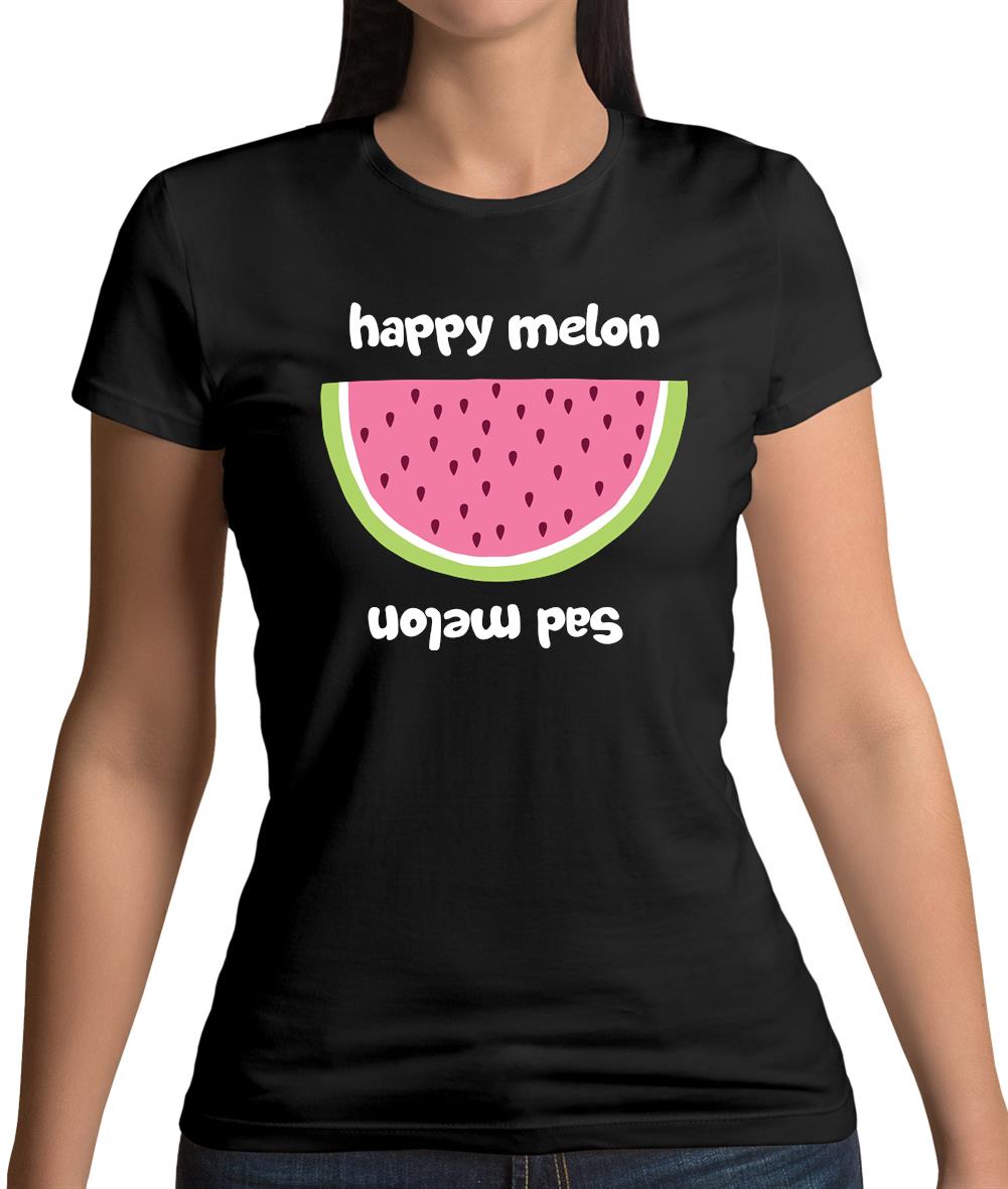 Happy Melon Sad Melon Womens T-Shirt Happy Melon Sad Melon Womens T-Shirt