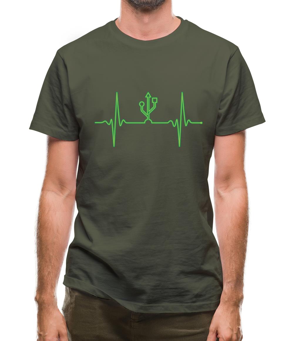 Heartbeat Usb Mens T-Shirt Heartbeat Usb Mens T-Shirt