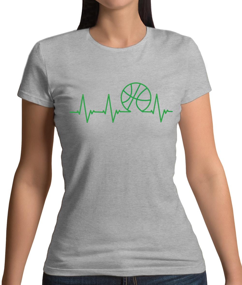 Basketball Heartbeat Womens T-Shirt Basketball Heartbeat Womens T-Shirt
