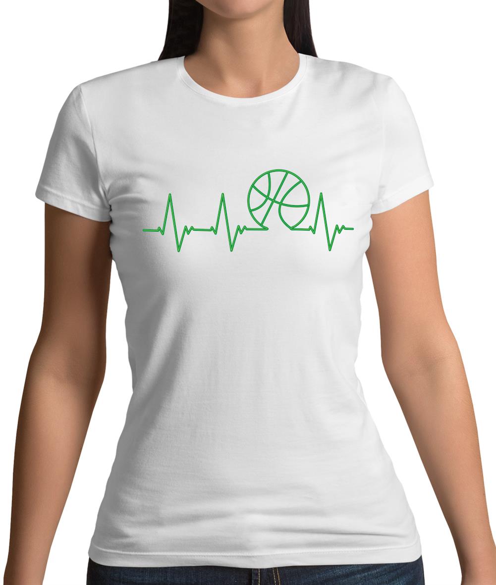 Basketball Heartbeat Womens T-Shirt Basketball Heartbeat Womens T-Shirt