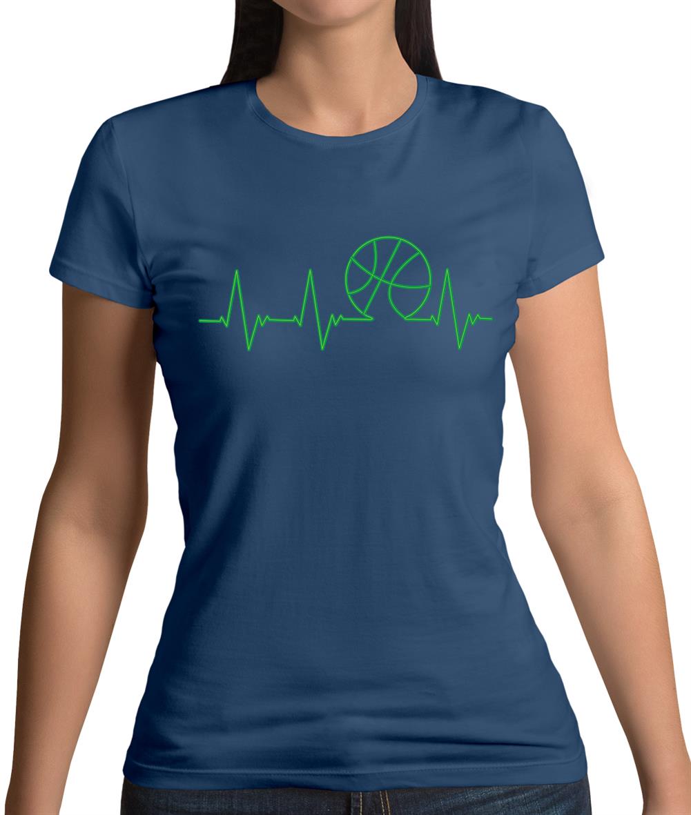 Basketball Heartbeat Womens T-Shirt Basketball Heartbeat Womens T-Shirt