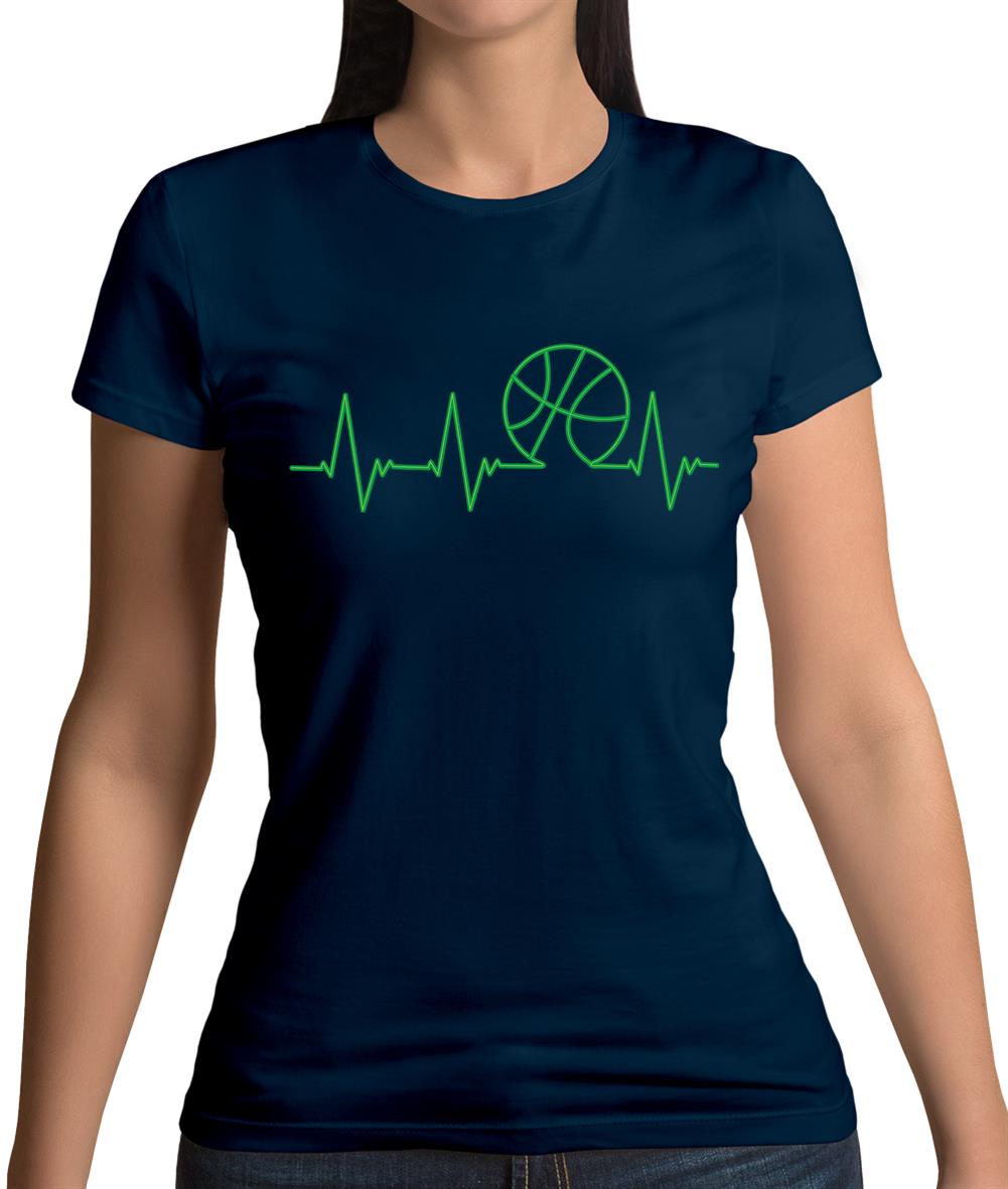Basketball Heartbeat Womens T-Shirt Basketball Heartbeat Womens T-Shirt