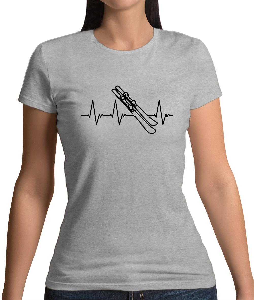 Heart Beat - Skiing Womens T-Shirt Heart Beat - Skiing Womens T-Shirt