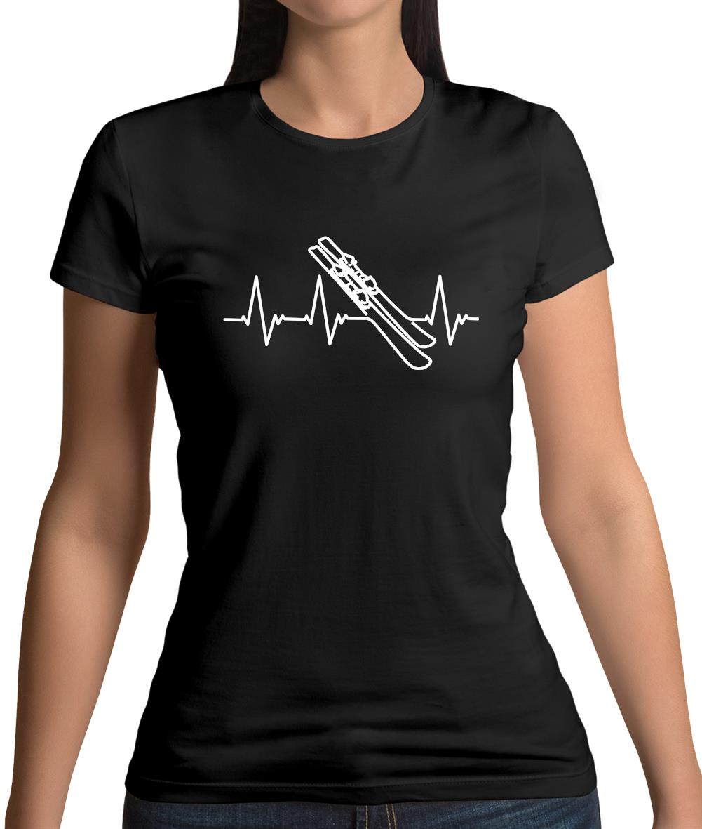 Heart Beat - Skiing Womens T-Shirt Heart Beat - Skiing Womens T-Shirt