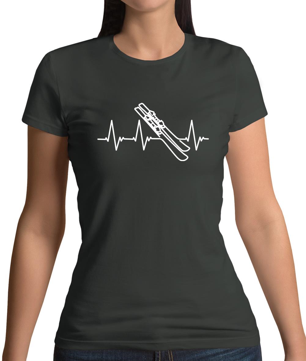 Heart Beat - Skiing Womens T-Shirt Heart Beat - Skiing Womens T-Shirt