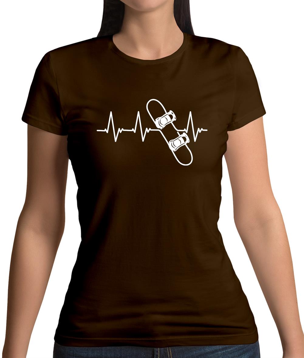 Heart Beat - Snowboarding Womens T-Shirt Heart Beat - Snowboarding Womens T-Shirt
