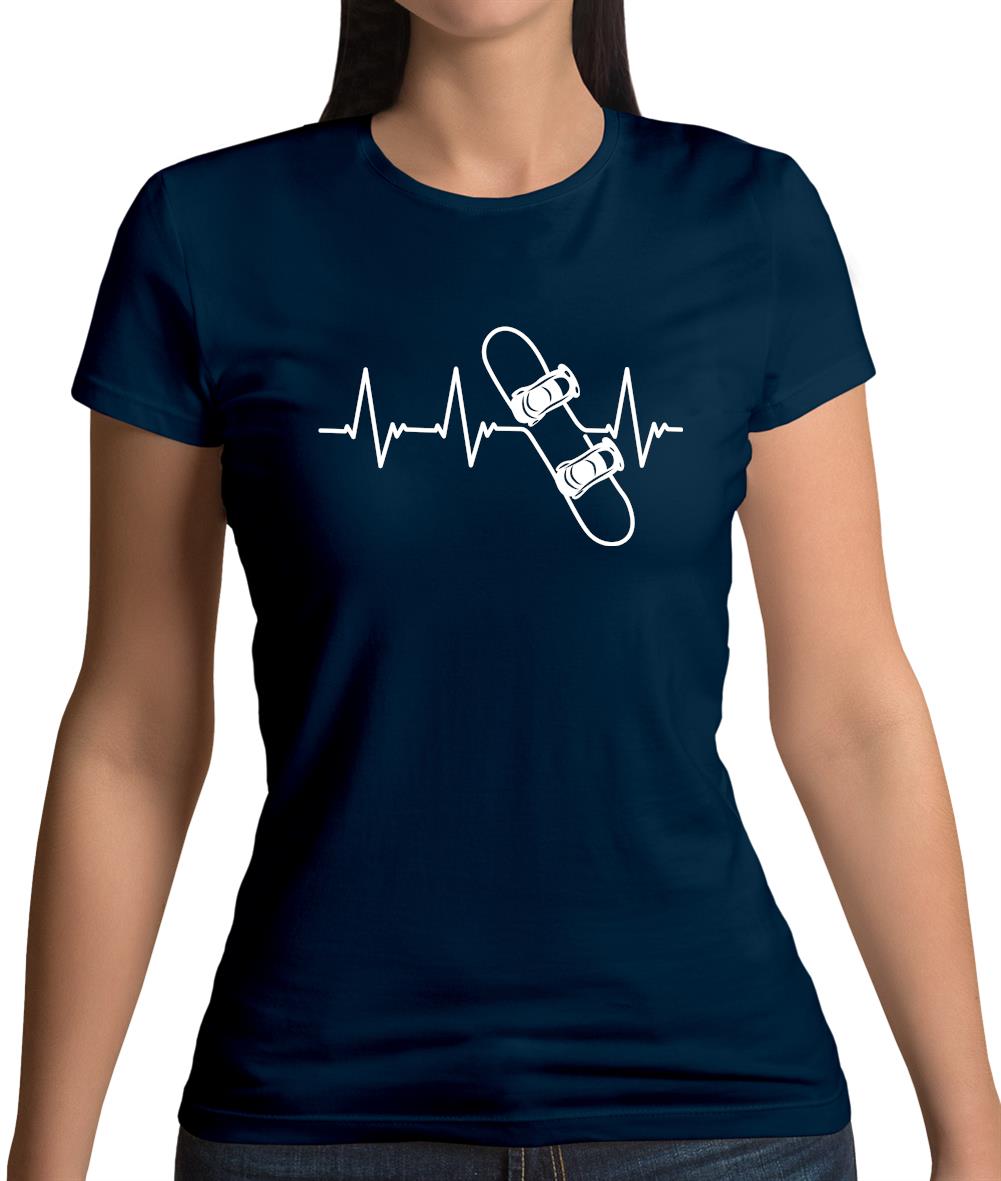 Heart Beat - Snowboarding Womens T-Shirt Heart Beat - Snowboarding Womens T-Shirt