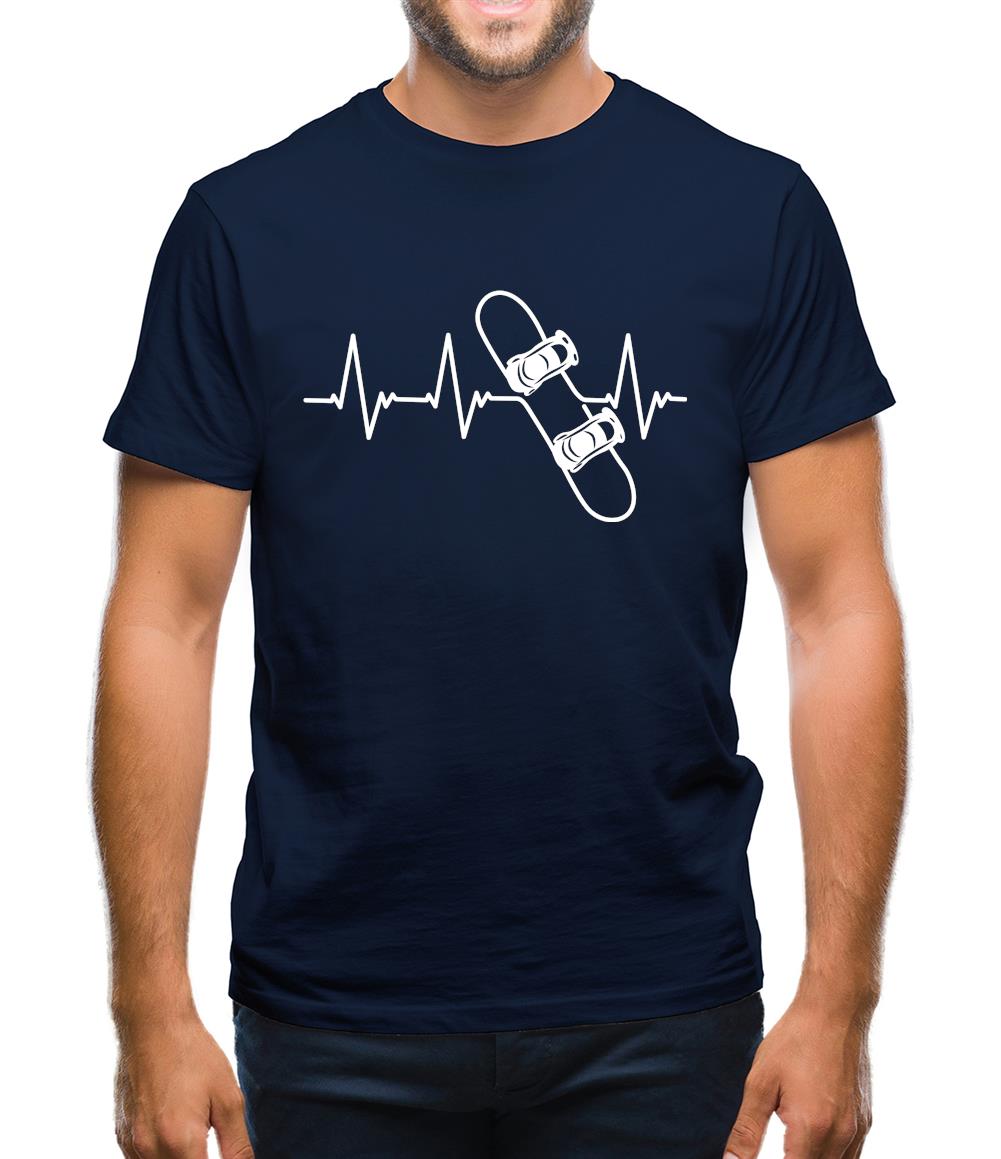 Heart Beat - Snowboarding Mens T-Shirt Heart Beat - Snowboarding Mens T-Shirt