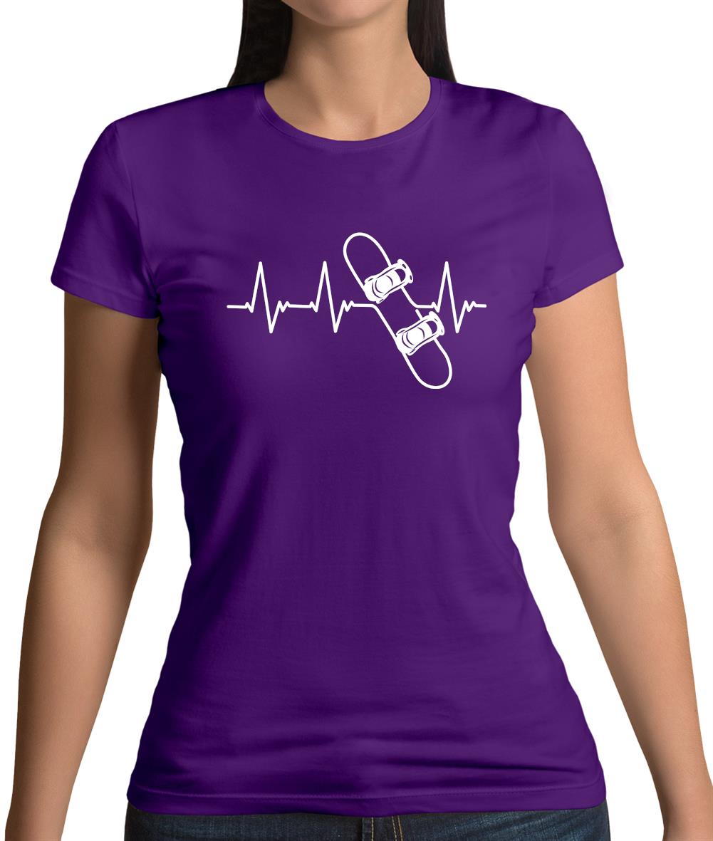 Heart Beat - Snowboarding Womens T-Shirt Heart Beat - Snowboarding Womens T-Shirt