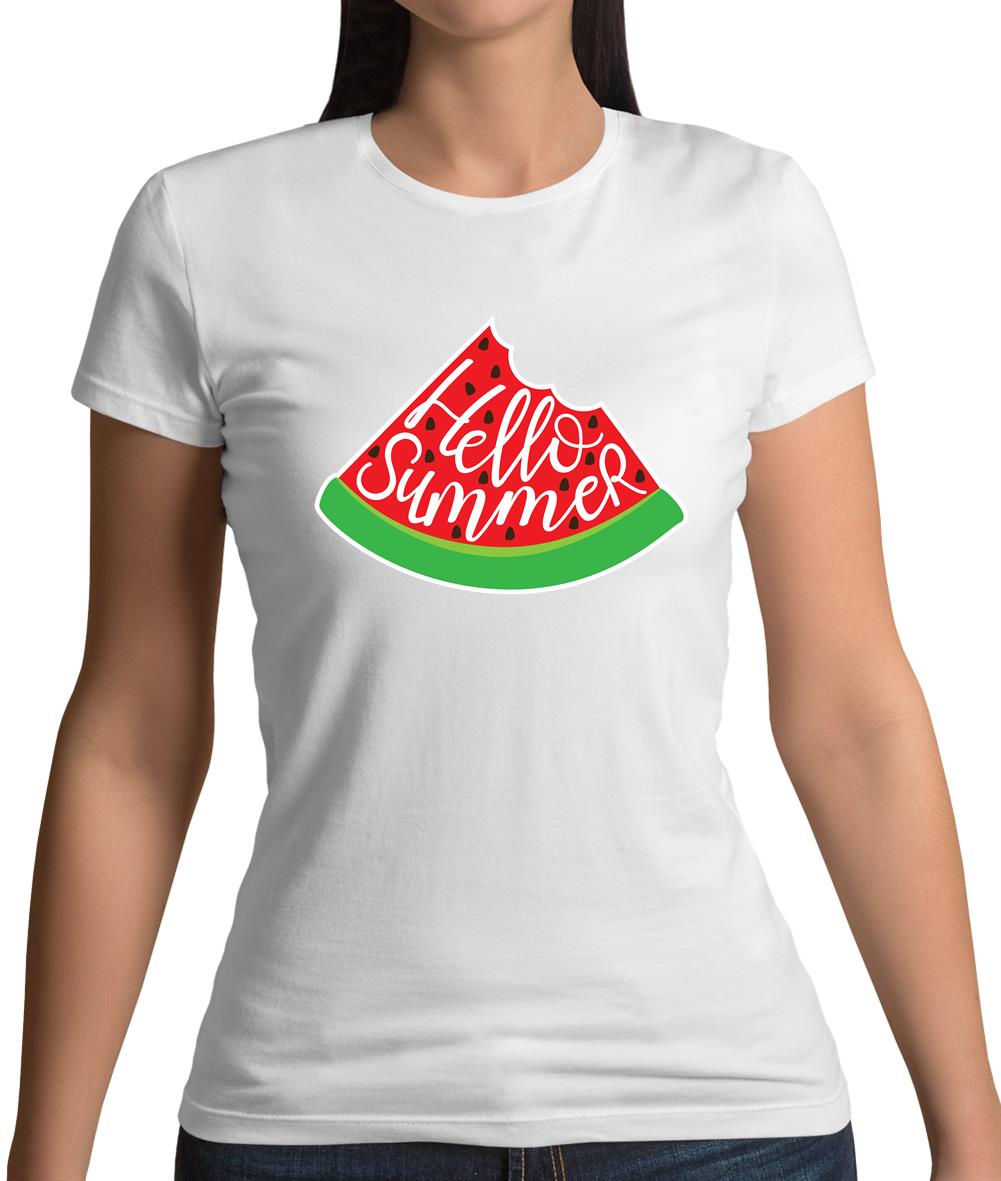 Hello Summer Watermelon Womens T-Shirt Hello Summer Watermelon Womens T-Shirt
